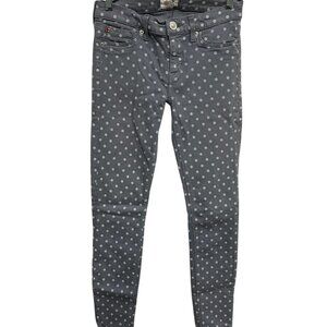 Hudson Womens Polka Dot Skinny Jeans Gray Size 26 Stretch Fitted Y2K Casual